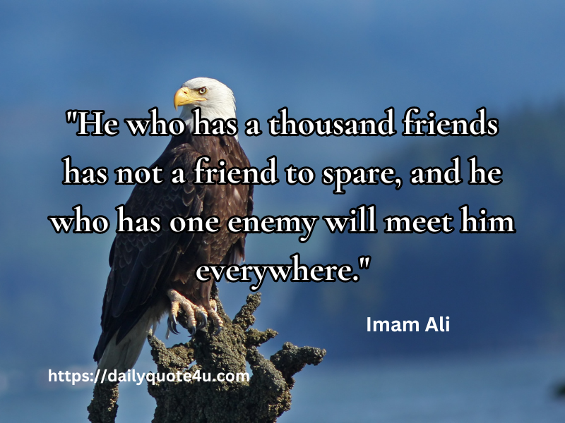 Saying of Imam Ali - "Few true friends are better than many acquaintances."